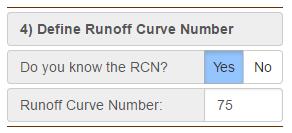 Define Runoff Curve Number (RCN) WaterwayBuilder can calculate a runoff curve number automatically, or you may enter it manually.