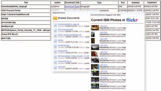 8 IBM Web Content Manager Example: The following text shows a very simple federated documents design using HTML table row elements to render the document metadata: Header: <table border=1>