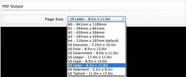 Click on the Formatting tab to set the size of paper for a