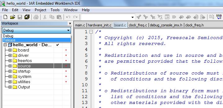 3 Building a Demo Using IAR Embedded Workbench IDE This section describes the steps required to build demo applications provided in the FreeRTOS BSP. The hello_world demo for i.