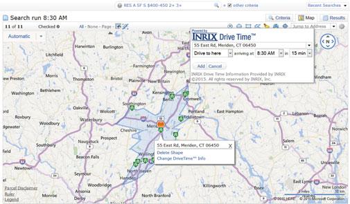 INRIX Drive Time Included as an option in some Matrix systems, INRIX Drive Time allows agents to isolate listings that are located within a certain driving distance of a specific address.