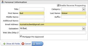3 From the, Personal Information modal pop-up, fill out all mandatory fields (highlighted background in yellow).