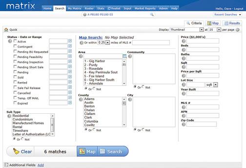 Button Bar Quick Start Guide Matrix 7.0 Button Bar Search > Criteria Clear: removes all current search criteria.