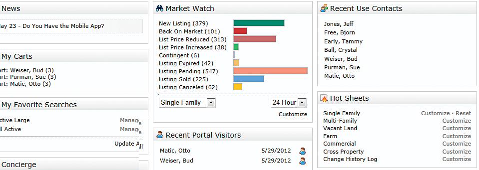 Home Quick Start Guide Matrix 7.0 Home Widgets All Home widgets, with the exception of the, News & Alerts widget, can be repositioned by clicking, and dragging, the widget header.