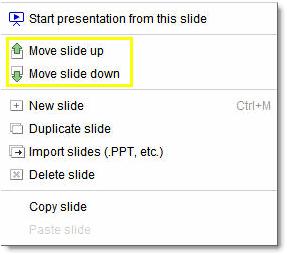Copying and pasting slides From the slide-sorter view, select the slide you d like to move.
