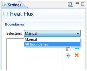 In the second section of the context menu the boundary section select Heat Transfer >Heat Flux.
