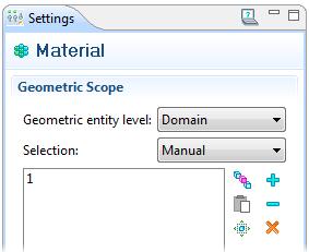 Close the Material Browser. In the Model Builder, click Air in the Materials node.