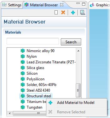 Locate the Material Selection section, expand the Built-In folder,