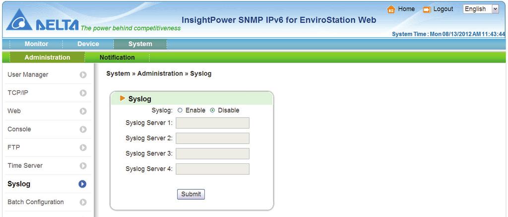 Simple Network Time Server 1) Time Zone: From the dropdown menu, select the time zone for the location where the EnviroStation is located.