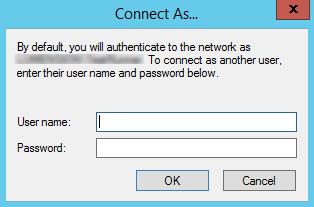 Using Tools 2. Enter the name of a domain. 3. To authenticate to the network as a different user, click the Different user name option. Step Result: The Connect As dialog opens.