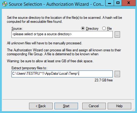 Ivanti Device and Application Control 7. To select the temporary directory where the wizard can expand compressed files, click the ellipsis adjacent to the Extract temporary files to: field.