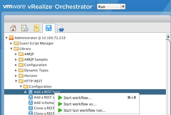 Add a vcloud Director Rest Host to the vrealize Orchestrator Inventory 1.