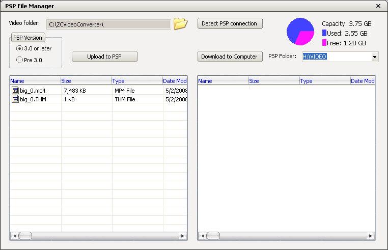 PSP File Manager PSP File Manager Dialog Overview: This is an easy-to-use PSP file manager, you can manage your