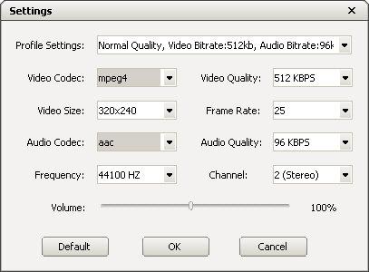 Blu-ray video ripping settings Settings Dialog Overview: 1) : It's 1-click setting.