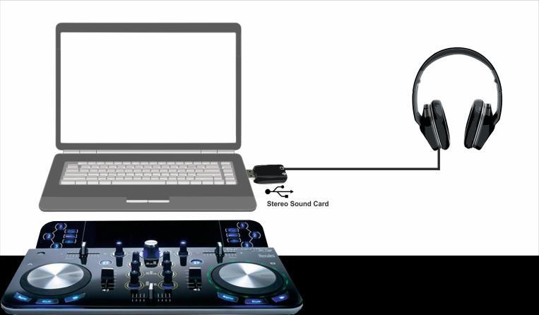 E. Audio Setup and Configuration The Hercules DJ Control Wave is not offering any pre-defined audio configuration, as no built-in audio interface is available.