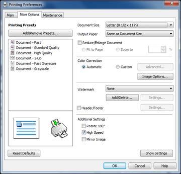 Parent topic: Printing with Windows Double-sided Printing Options - Windows You can select any of the available options on the 2-Sided Printing Settings window to set up your double-sided print job.