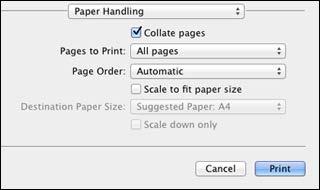To print only selected pages in a multi-page document, select an option from the Pages to Print popup menu.