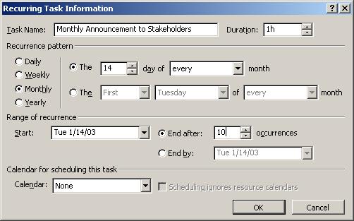 Once the administrative tasks are listed, go ahead and enter all the regular tasks, the ones that will actually