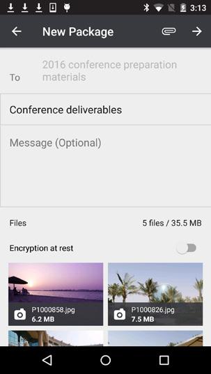 Download whole packages or individual package items to the mobile device. Access multiple Files accounts and workspaces from the app. Attach metadata to submitted packages.