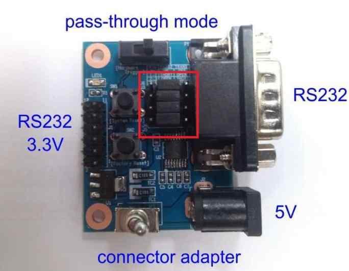 <WIZ107SR-EVB> From the WIZ107SR rev1.3, the module optionally supports the TTL signal on the serial side.