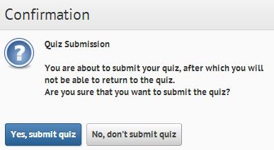Click Yes, submit quiz A summary page will display