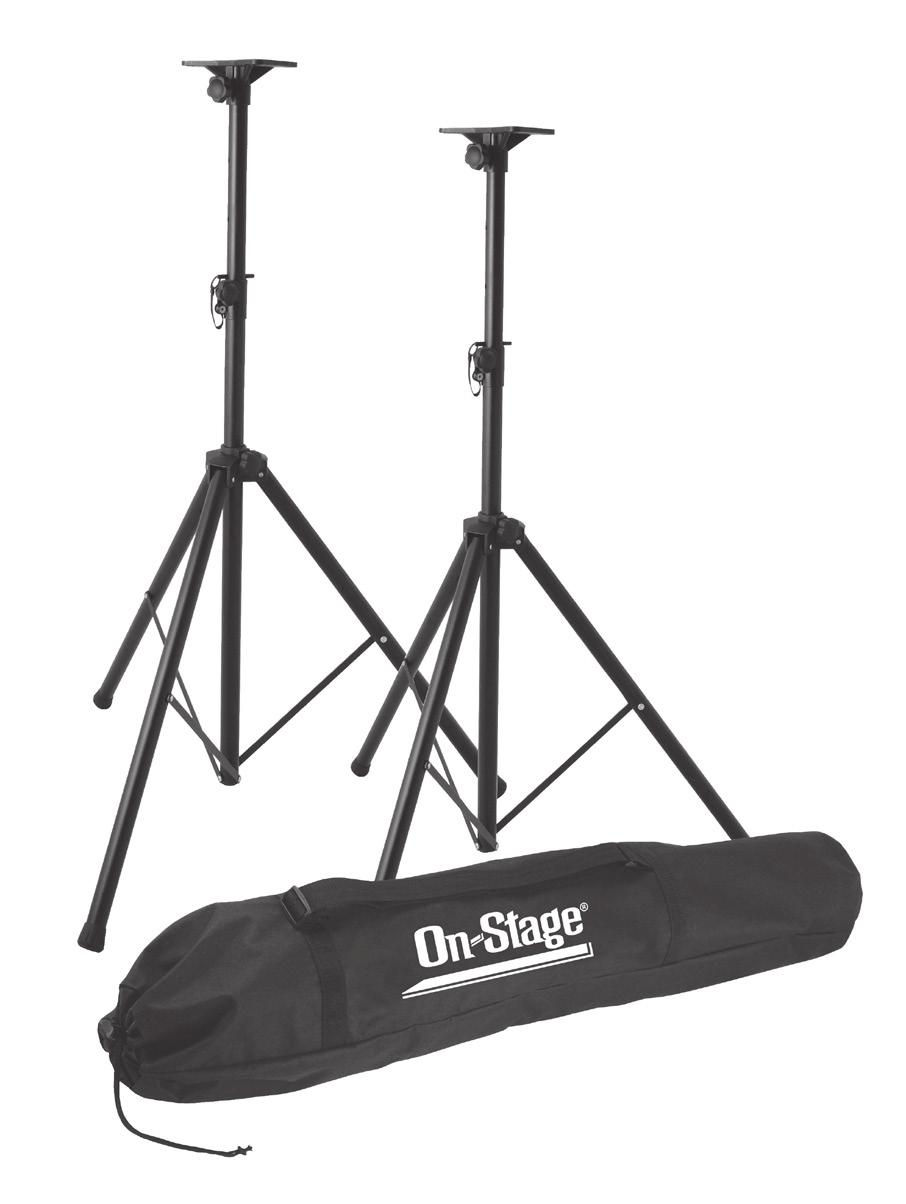 STAND PACKS STANDS Compact Speaker Stand Pack SSP7750 10434 Upper Shaft: 1.4" Height Adjustment: 37"- 60" Weight Capacity: 60 lbs. Included: 1.