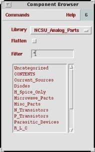 Figure 5: Component Browser and Add Instance Windows The first to add is the nmost transistor.