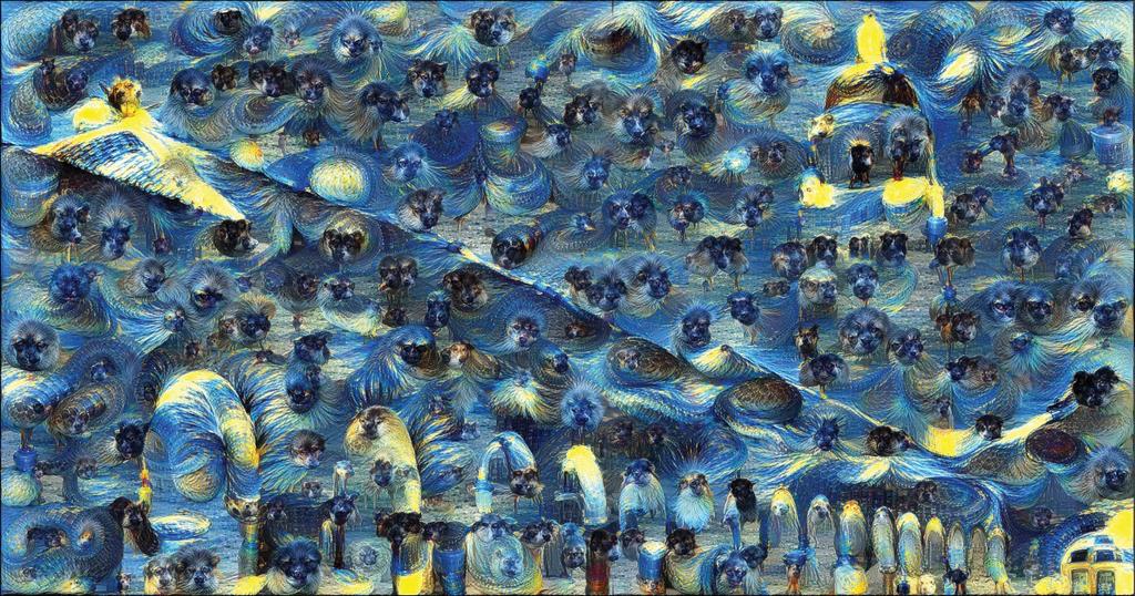Simultaneous DeepDream and Style Transfer!