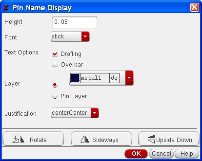 Select "Display Pin Name". Leave all other options as they are Next, click the "Display Pin Name Option..." button. You will see another dialog box appear. Set the height to 0.