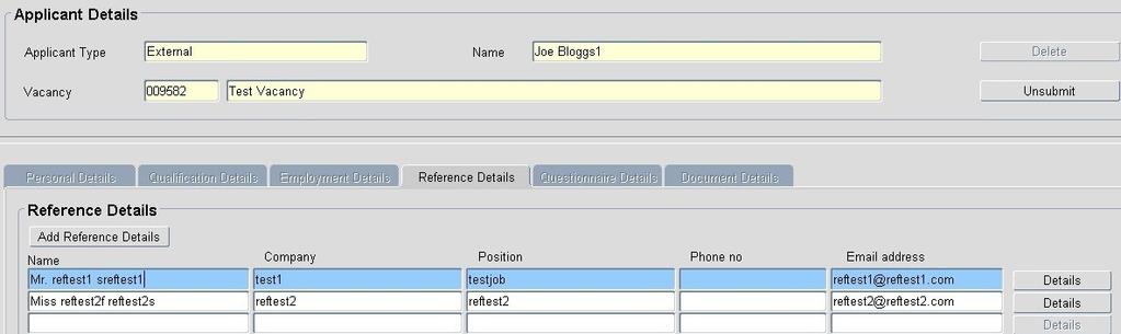 With the correct vacancy highlighted, right-click within the Vacancy ID field Then select View References.
