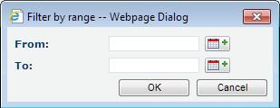 A dialog is displayed where you can specify a Start (From) date and End (To) date,