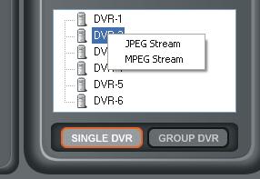 DVR Connection To connect to a DVR 1. Select a DVR from the list. 2. Click the Connect button or double-click on the DVR Name to connect to the selected DVR. 3.
