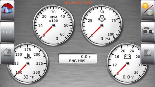 Gauge Display The Gauge Display screen consists of several predefined layouts that contain combinations of analog gauges, straight bar gauges or digital (text) readouts.