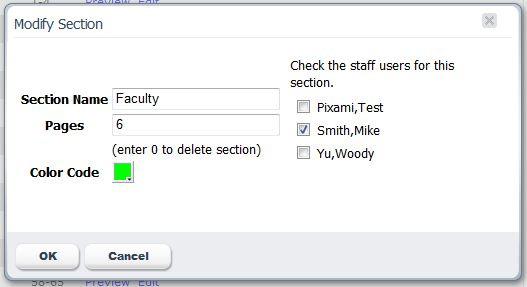 Your new section will now appear on the yearbook ladder. Repeat this process for each section in your yearbook.