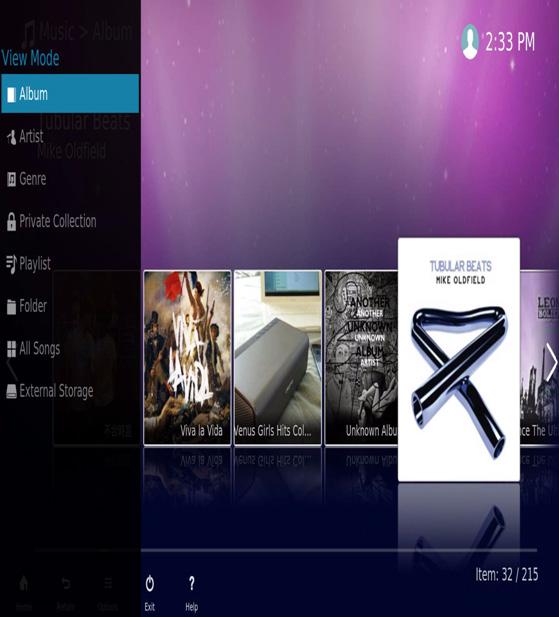 HD Player - Music view mode HD Player Music view mode: Album Artist