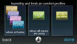 Home Comfort Profile Humidity Control A14242 Touch WHEN AT HOME to set your humidity