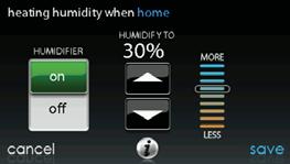 A14244 d Once your Humidifier is turned ON, use the Up (Y) and Down (B) buttons to set the desired humidity level between 5-45%.
