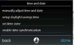 TIME / DATE The TIME/DATE icon allows you to set the time and date for the Infinity Touch Control.