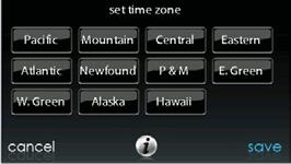 etup Time Zone The time zone can be selected by selecting the setup time zone from the menu.