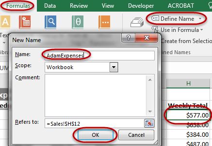 Note: Cell Names must be unique and cannot contain any spaces. By default, ell Names may be used throughout the entire workbook, but they can be limited to an individual sheet via the Name Manager.