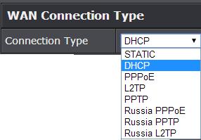 Under Internet Connection Type in drop-down list, select the type of Internet connection provided by your Internet Service Provider (ISP). 3.