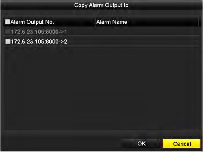 2. Set up arming schedule of the alarm output. Choose one day of a week and up to 8 time periods can be set within each day. Note: Time periods shall not be repeated or overlapped. Figure 8.