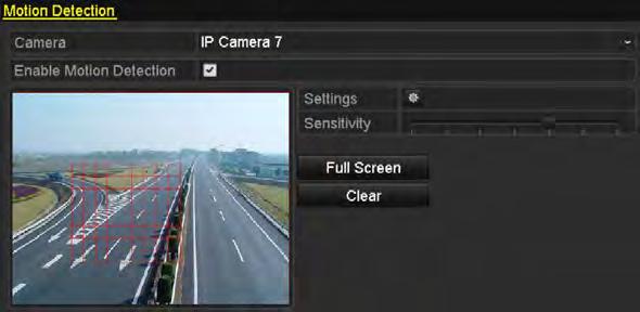Enabling motion detection function can trigger certain channels to start recording, or trigger full screen monitoring, audio warning, notify the surveillance center and so on.