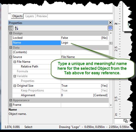 Visitor Keeper 2.30.09 - User Guide The name is one of the common Object properties. Once a name is specified, the Layout Designer will refer to the Object by the given name.