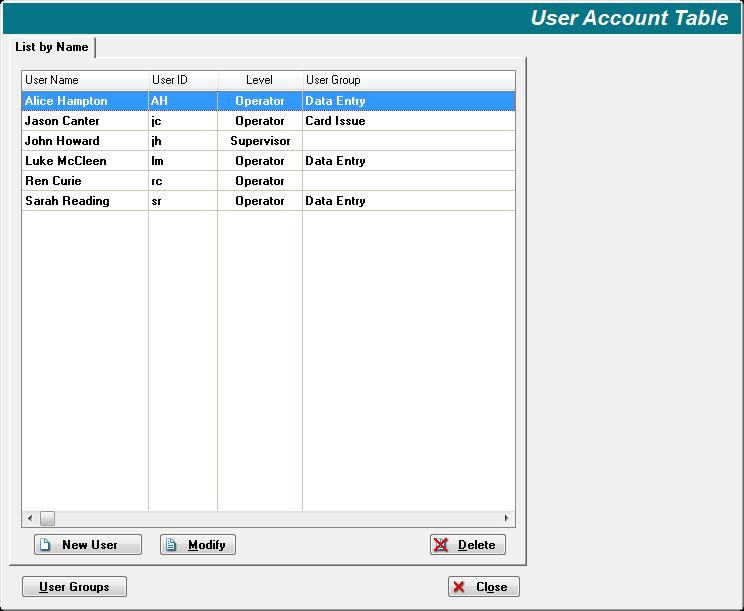 Accounts from the System Maintenance Task Panel. If the System Maintenance Task Panel is minimized, click on the title to expand it.