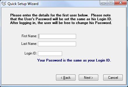 Visitor Keeper 2.30.09 - User Guide Enter the primary user s name and a Login ID. You may choose any combination of letters or numbers for your Login ID.