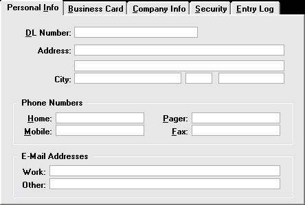 Visitor Keeper - 2.30.09 - User Guide Personal Info Tab The Personal Info Tab contains the visitor s personal data. The information in this tab is specific to the individual.