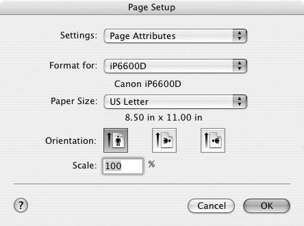 Basic Printing 5 Select Paper Size. (1) Select Page Setup from the application software s File menu. The Page Setup dialog box opens.