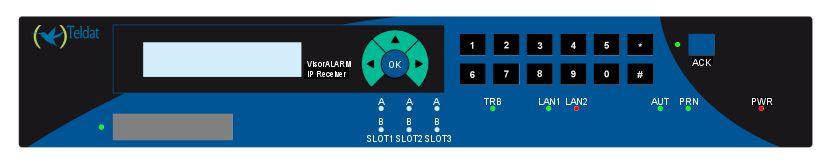 1. Unit Controls and Indicators VisorALARM PLUS 2U receiver control panel includes an LCD display, a keypad and several LED indicators. 1.1. LCD Display VisorALARM PLUS 2U uses a 40-character (2 lines of 20 characters each) high viewing angle LCD display.
