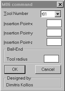 The tool bar definition procedure is standard in Autocad. Fig. 3 Tool bar defined for better access to the ISO NC commands supported.
